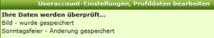 Profildaten &auml;ndern / Account l&ouml;schen