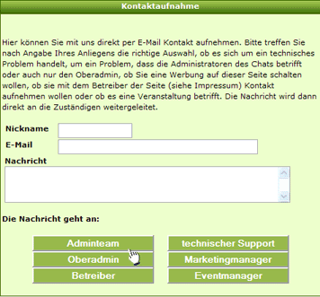 direkter Kontakt mit den Administratoren